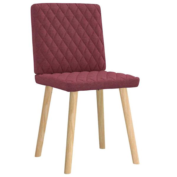 vidaXL Chaises &agrave; manger lot de 2 rouge bordeaux tissu