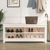 vidaXL Banc &agrave; chaussures Blanc 110x38x45,5 cm Bois de pin massif