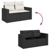 vidaXL Ensemble de canap&eacute; de jardin avec coussin 10 pcs Noir et cr&egrave;me