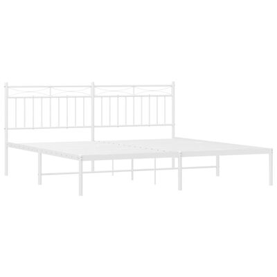 vidaXL Cadre de lit métal sans matelas et tête de lit blanc 183x213 cm