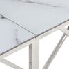 vidaXL Table console argent&eacute; acier inoxydable et verre tremp&eacute;