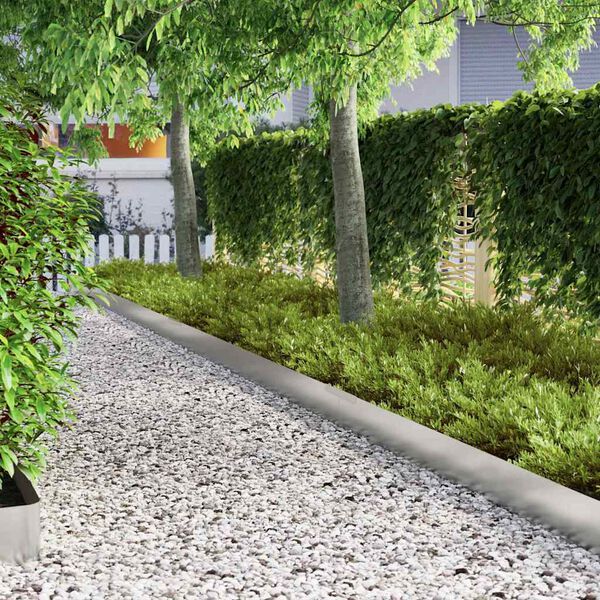 vidaXL Bordure de Pelouse Argent 450 x 0,05 x 15 cm Acier galvanis&eacute;