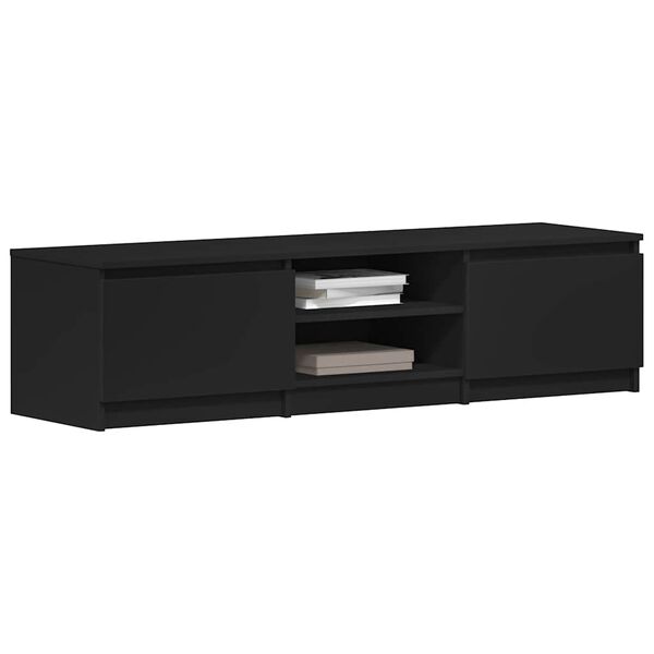 vidaXL Meuble TV Noir 140x40x35,5 cm Bois d'ing&eacute;nierie