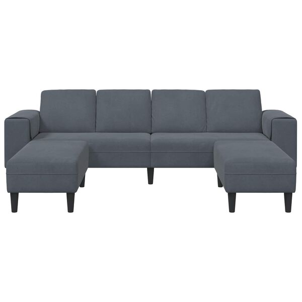 vidaXL Canap&eacute; de salon 3 pcs Gris fonc&eacute;