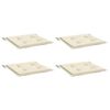 vidaXL Coussins de chaise jardin lot de 4 cr&egrave;me 50x50x4cm tissu oxford