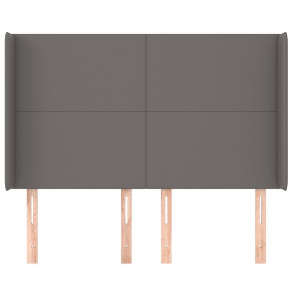vidaXL T&ecirc;te de lit avec oreilles Gris 147x16x118/128 cm Similicuir