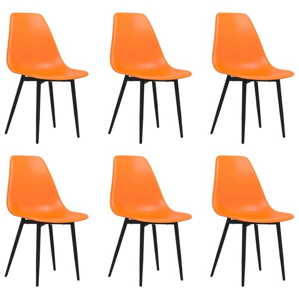 vidaXL Chaises &agrave; manger lot de 6 orange PP