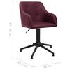 vidaXL Chaise pivotante de bureau Violet Tissu