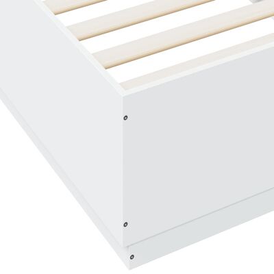 vidaXL Cadre de lit avec lumières LED blanc 90x200cm bois d'ingénierie