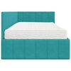 vidaXL Cadre de lit d'angle avec matelas 2 pcs Turquoise Velours