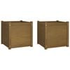 vidaXL Jardini&egrave;res 2 pcs Marron miel 50x50x50 cm Bois de pin massif