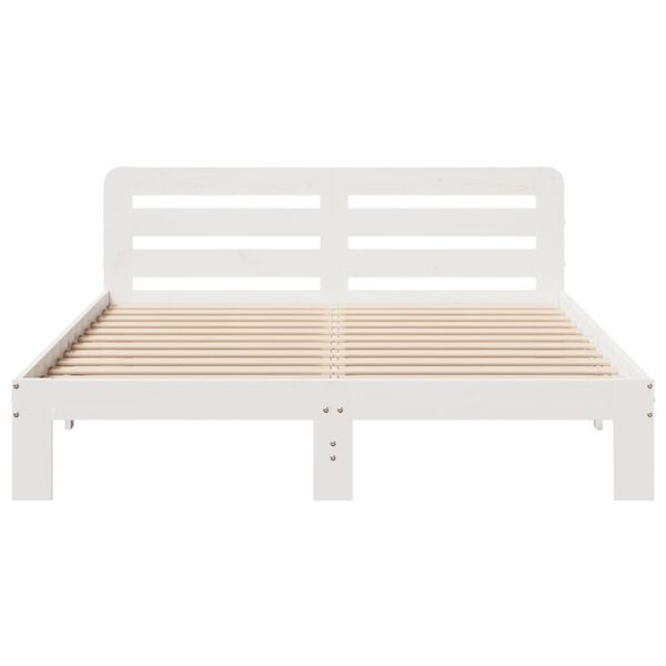 vidaXL Cadre de lit sans matelas blanc 140x200 cm bois de pin massif