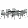 vidaXL Ensemble de salle &agrave; manger pour jardin 7 pc Gris polyrotin