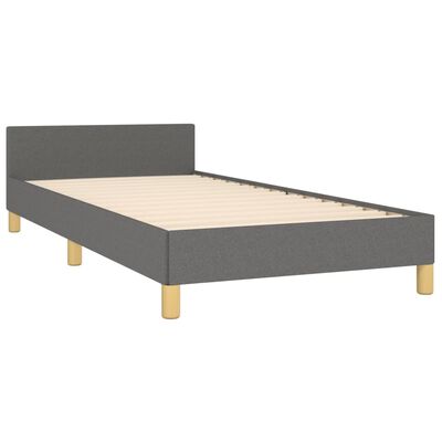 vidaXL Cadre de lit sans matelas gris foncé 80x200 cm tissu