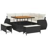 vidaXL Ensemble de canap&eacute; de jardin 8 pc Noir polyrotin