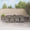 vidaXL Ensemble &agrave; manger de jardin 11pcs avec coussins gris poly rotin