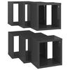 vidaXL &Eacute;tag&egrave;res cube murales 6 pcs gris brillant 22x15x22 cm