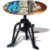 vidaXL Table auxiliaire Bois de r&eacute;cup&eacute;ration massif Fonte 60x(42-63)cm