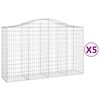 vidaXL Paniers &agrave; gabions arqu&eacute;s 5 pcs 200x50x120/140 cm Fer galvanis&eacute;