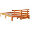 vidaXL Cadre de lit avec tiroirs sans matelas cire marron 150x200 cm