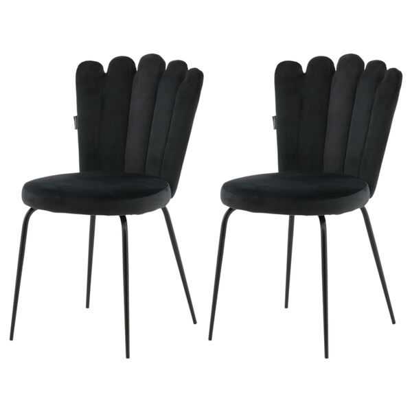 Venture Home Chaises &agrave; manger lot de 2 Limhamn velours noir