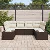 vidaXL Ensemble de canap&eacute; de jardin 6 pcs Marron et Cr&egrave;me Poly rotin