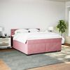 vidaXL Sommier &agrave; lattes de lit avec matelas Rose 180x200 cm Velours
