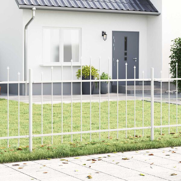 vidaXL Cl&ocirc;ture de jardin 2 pcs Blanc 170 x 140 cm