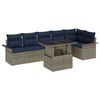 vidaXL Ensemble de canap&eacute; de jardin 7 pc Gris Poly rotin