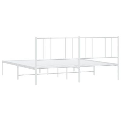 vidaXL Cadre de lit métal sans matelas et tête de lit blanc 193x203 cm