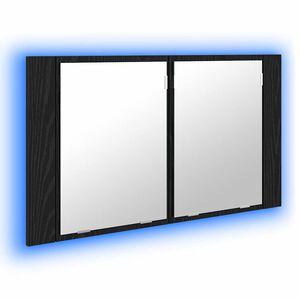 vidaXL Armoire Miroir de Salle de Bain Ch&ecirc;ne noir 80 x 12 x 45 cm