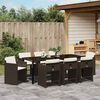 vidaXL Ensemble de salle &agrave; manger pour jardin 9 pcs Marron polyrotin