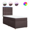 vidaXL Sommier &agrave; lattes de lit avec matelas Marron fonc&eacute; 80x200 cm
