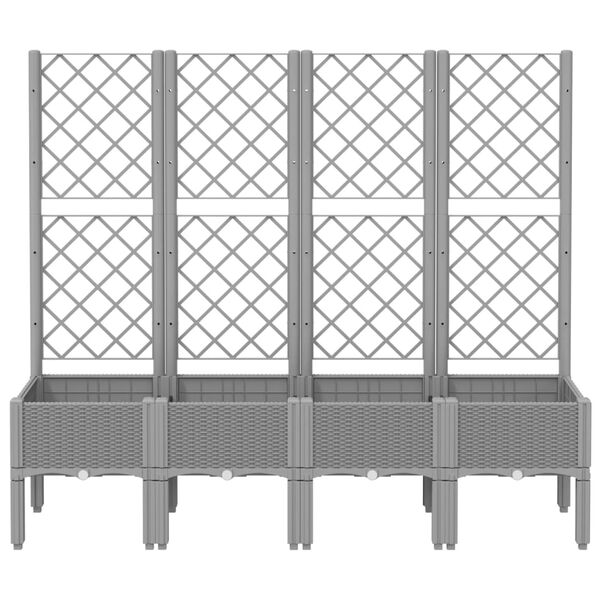 vidaXL Jardini&egrave;re avec treillis gris clair 160x40x142 cm PP