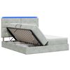 vidaXL Lit de rangement LED avec matelas Gris clair 200 x 200 cm