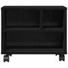 vidaXL Support d'imprimante avec stockage Ch&ecirc;ne noir 41 x 32 x 34,5 cm