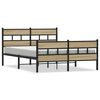 vidaXL Cadre de lit en m&eacute;tal sans matelas ch&ecirc;ne sonoma 140x200 cm