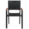 vidaXL Ensemble &agrave; manger de jardin 5 pcs Noir