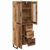 vidaXL Haut Armoire 2 pcs Bois Ancien Bois Agglom&eacute;r&eacute; et Verre