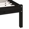 vidaXL Cadre de lit sans matelas noir bois massif 90x200 cm