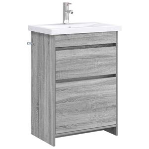 vidaXL Ensemble de mobilier de salle de bain Sonoma gris