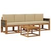vidaXL Ensemble de canap&eacute;s d'ext&eacute;rieur avec coussin 4 pcs Naturel