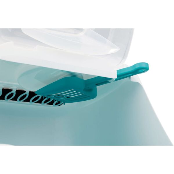 TRIXIE Bac &agrave; liti&egrave;re pour chats Vico Turquoise et blanc