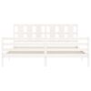 vidaXL Cadre de lit sans matelas blanc bois massif