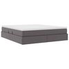 vidaXL Lit avec rangement et matelas Gris 160 x 200 cm Simili cuir