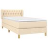 vidaXL Sommier &agrave; lattes de lit avec matelas Cr&egrave;me 90x200 cm Tissu