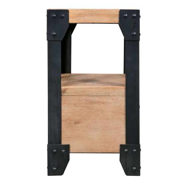 vidaXL Tables de chevet 2 pcs Bois d'acacia massif Acier 40x30x54 cm