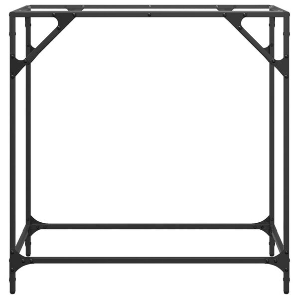 vidaXL Table console avec dessus en verre transparent 80x35x81cm acier