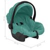 vidaXL Poussette pour b&eacute;b&eacute; 3-en-1 Vert Aluminium