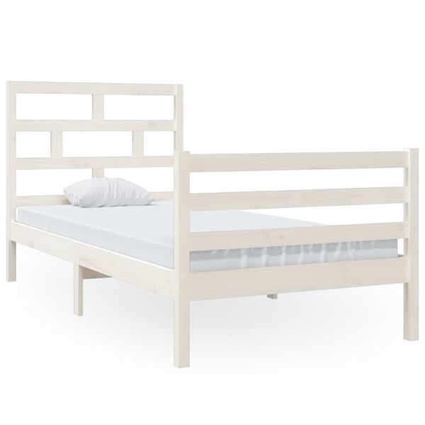 vidaXL Cadre de lit sans matelas blanc bois massif 90x200 cm